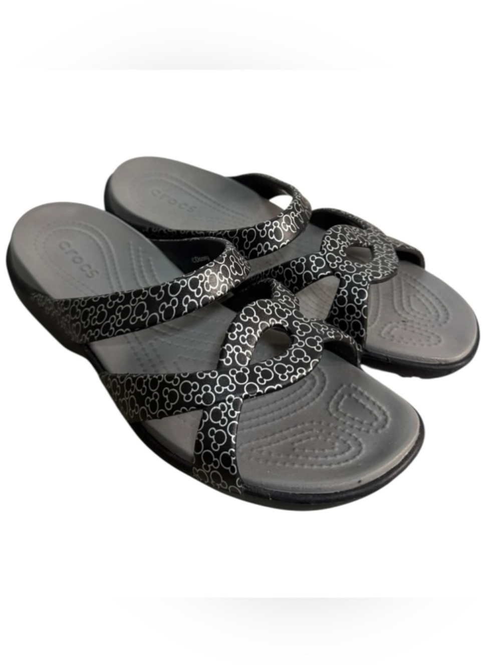 Crocs Disney Meleen Twist Mickey Mouse Sandals Women's Size 9 Black Gray